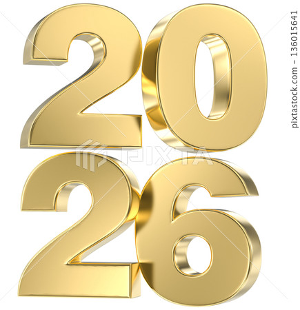 set of golden number 2026 3d realistic 3d gold set of golden number 2026 3d realistic 3d gold 136015641
