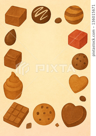 一框巧克力插圖 136015671