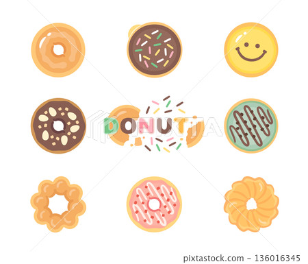 donut illustration set donut illustration set 136016345