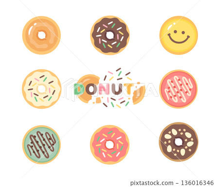 donut illustration set 136016346