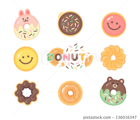 donut illustration set donut illustration set 136016347