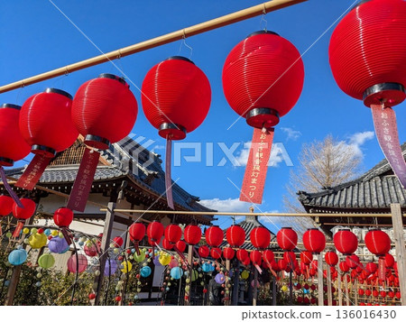 藍天與大房觀音的紅燈籠 136016430