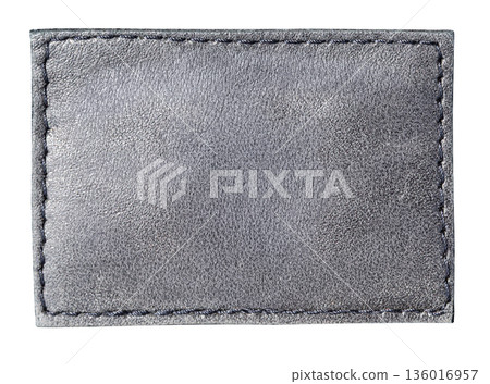 Blank vintage blue denim clothing patch with stitching Blank vintage blue denim clothing patch with stitching 136016957