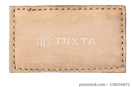 Blank brown leather jeans patch with stitching Blank brown leather jeans patch with stitching 136016972