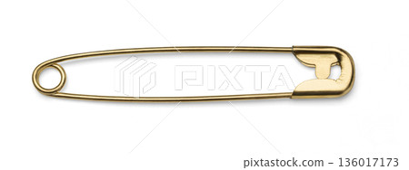 Golden safety pin with transparent background Golden safety pin with transparent background 136017173
