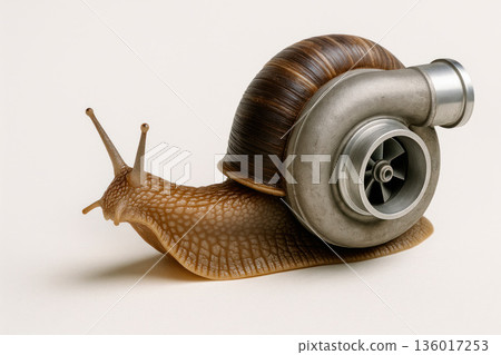 A snail with a turbine instead of a shell. 136017253