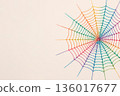 Rainbow web on a light background. Space for text. 136017677