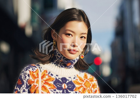 Fashion woman with stylish hairstyle 136017702