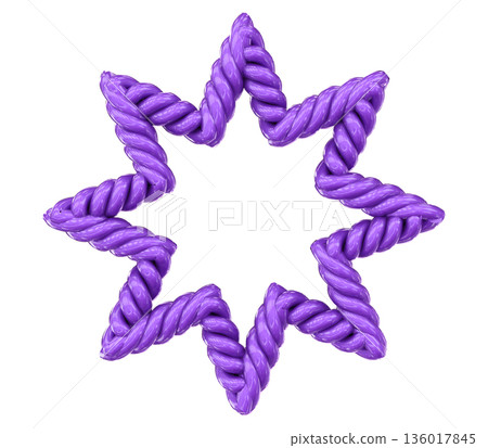 purple star rope isolated on white background purple star rope isolated on white background 136017845