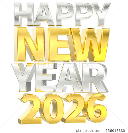 3d happy new year2026 136017880