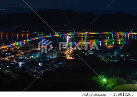 Ushibuka Haiya Bridge as seen from Tomiyama Sakuragi Observatory 136018263