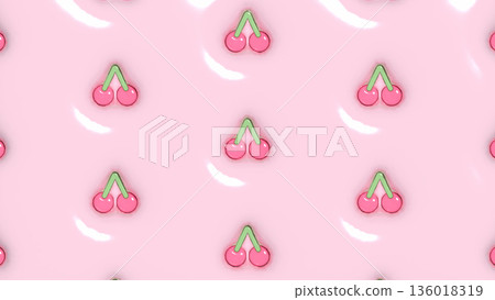 3D style plump cherry pattern background in pink 3D style plump cherry pattern background in pink 136018319