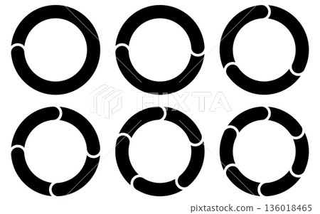 Circular chart illustration set monochrome simple circular design 136018465