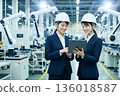 Work scene in a smart factory 136018587