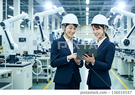 Work scene in a smart factory 136018587