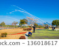 Simultaneous discharge of firefighting first ceremony 136018617
