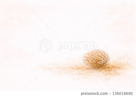 Dead grass series: A clump of dead grass and white space in the lower right 136018680