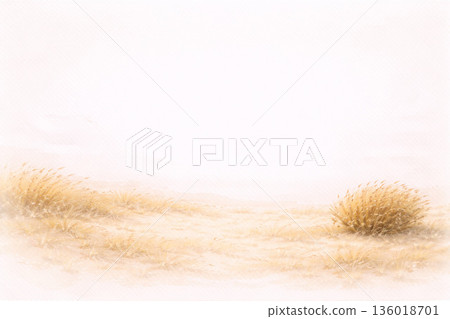 枯草系列：霧中漂浮的枯草剪影 136018701