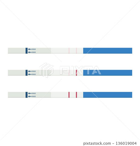 Pregnancy test set. Positive and negative pregnancy tests, flat design 136019004