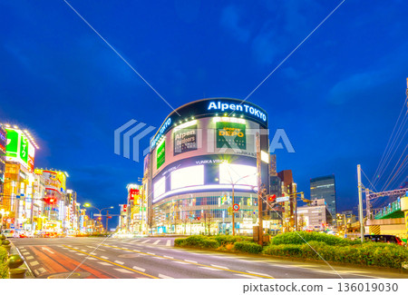 Tokyo Shinjuku Station night view Tokyo Shinjuku Station night view 136019030