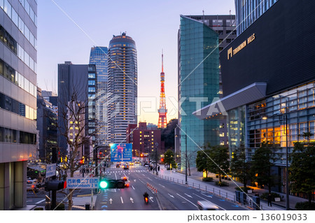 Tokyo Night View 2026: Toranomon and Tokyo Tower Tokyo Night View 2026: Toranomon and Tokyo Tower 136019033