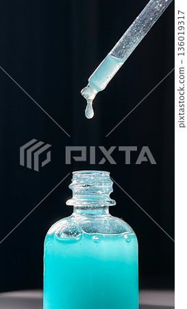 Copper Peptide Serum Boosts healing and stimulates collagen production. Trendy beauty routine for women 136019317