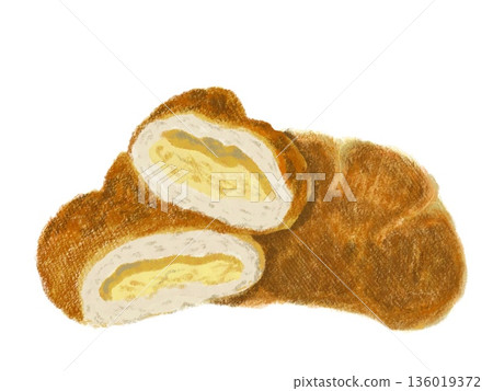 Cream buns filled with custard 136019372