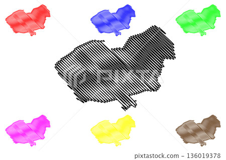 Hof van Twente municipality (Kingdom of the Netherlands, Holland, Overijssel or Oaverysel province) map vector illustration, scribble sketch map 136019378