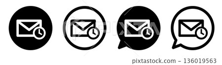 Pending email icon UI design for waiting, unprocessed, and time management Pending email icon UI design for waiting, unprocessed, and time management 136019563