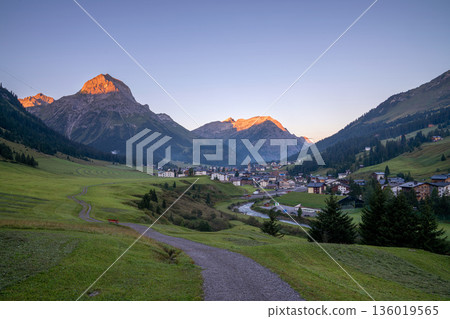 Panoramic landscape, Lech, Tirol, Austria Panoramic landscape, Lech, Tirol, Austria 136019565
