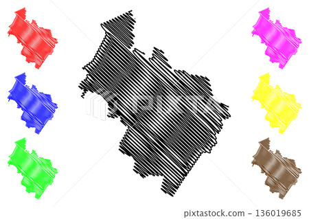Midden-Drenthe municipality (Kingdom of the Netherlands, Holland, Drenthe province) map vector illustration, scribble sketch Midden Drenthe or Middenveld map Midden-Drenthe municipality (Kingdom of the Netherlands, Holland, Drenthe province) map vector illustration, scribble sketch Midden Drenthe or Middenveld map 136019685