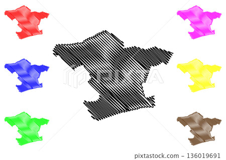 Montfoort municipality (Kingdom of the Netherlands, Holland, Utrecht province) map vector illustration, scribble sketch map Montfoort municipality (Kingdom of the Netherlands, Holland, Utrecht province) map vector illustration, scribble sketch map 136019691