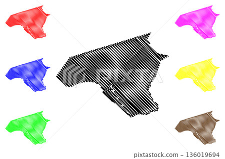 Nederweert municipality (Kingdom of the Netherlands, Holland, Limburg province) map vector illustration, scribble sketch Ni-jwieert map 136019694