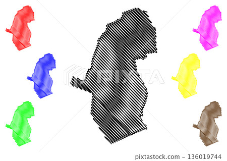 Noordenveld municipality (Kingdom of the Netherlands, Holland, Drenthe province) map vector illustration, scribble sketch Noordenveld map 136019744