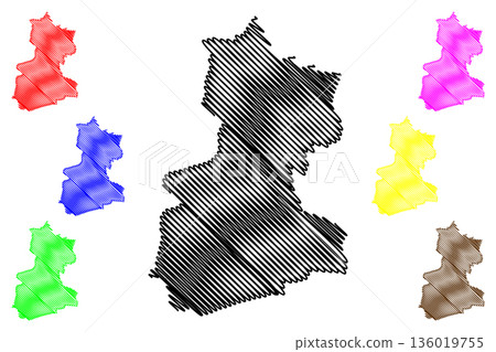 Olst-Wijhe municipality (Kingdom of the Netherlands, Holland, Overijssel or Oaverysel province) map vector illustration, scribble sketch Olst Wijhe map 136019755