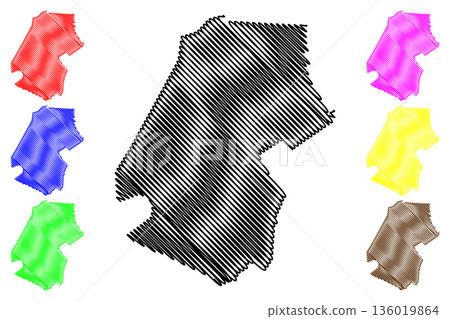 Opmeer municipality (Kingdom of the Netherlands, Holland, North Holland or Noord-Holland province) map vector illustration, scribble sketch map 136019864