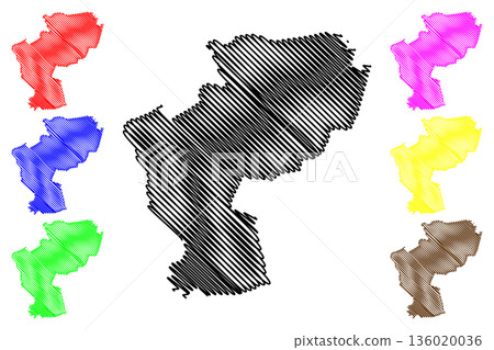Sint-Michielsgestel municipality (Kingdom of the Netherlands, Holland, North Brabant or Noord-Brabant province) map vector illustration, scribble sketch Sint Michielsgestel map 136020036