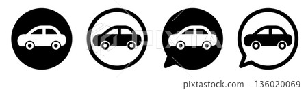 Car icon Simple UI design representing cars, transportation and movement Car icon Simple UI design representing cars, transportation and movement 136020069