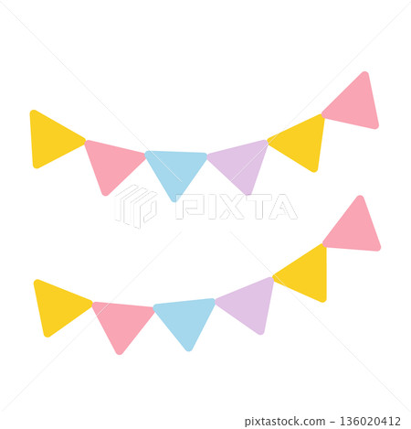 Pastel colored garland illustration Pastel colored garland illustration 136020412