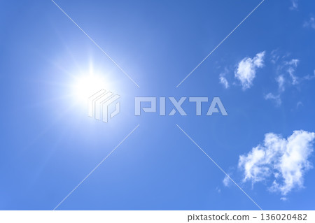 Summer sky sun and clouds Yokohama 136020482
