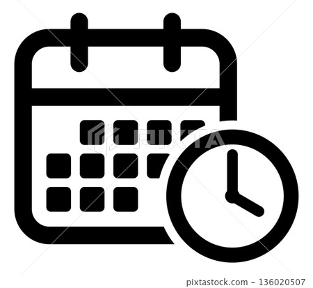Calendar and clock icons (appointments, schedules, time management) 136020507