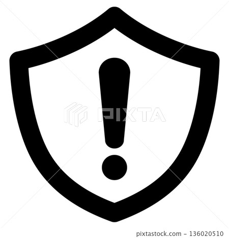 Shield and exclamation mark icon (warning, security, caution) Shield and exclamation mark icon (warning, security, caution) 136020510
