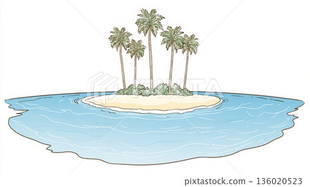 與棕櫚樹的風景 136020523