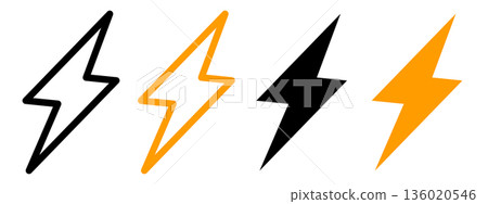 閃電和電力圖示(能量、電力、閃電標誌) 閃電和電力圖示(能量、電力、閃電標誌) 136020546