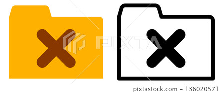 Crossed folder icons (delete, rejected, invalid, error) Crossed folder icons (delete, rejected, invalid, error) 136020571