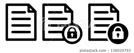 Confidential document/locked document icon Confidential document/locked document icon 136020783
