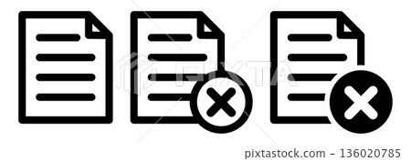 已拒絕的文件/已劃掉的文件圖標 136020785