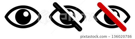 Eye icon and hidden eye icon Eye icon and hidden eye icon 136020786