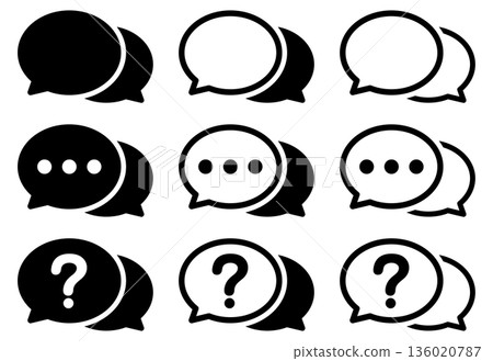 Set of speech bubble icons (conversations, messages, questions, comments) Set of speech bubble icons (conversations, messages, questions, comments) 136020787