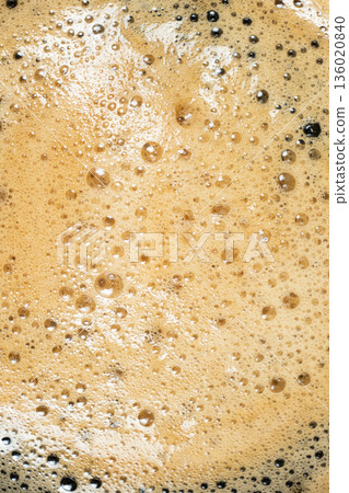 Brown and gold coffee bubbles texture for culinary background. Brown and gold coffee bubbles texture for culinary background. 136020840